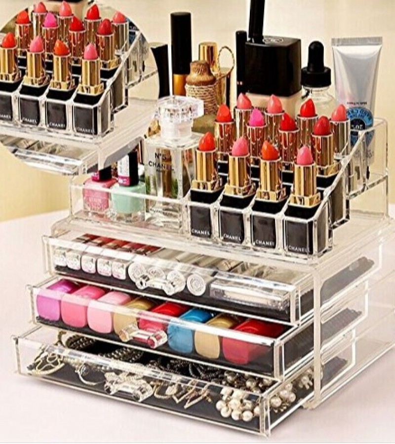 Cosmetic Make Up & Arylic Jewelery Storage Organizer