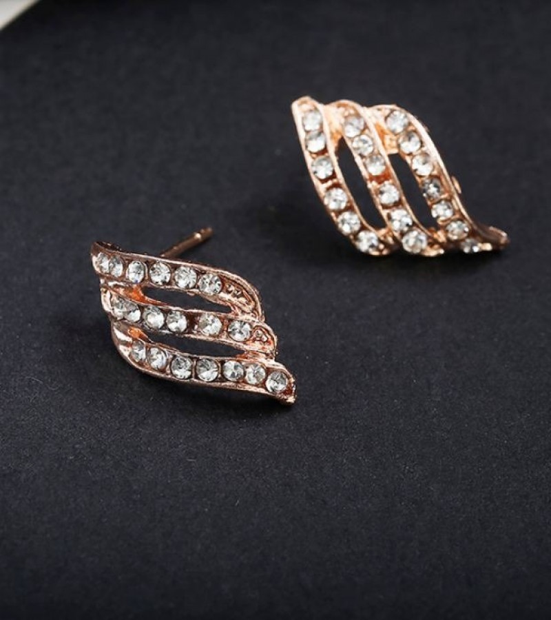 Crystal Stud Rose Gold Earrings