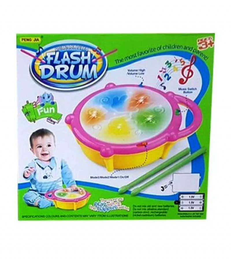 Cute Light & Music Flash Drum Toy