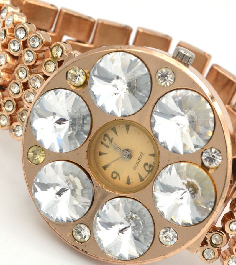 Dazzling Copper Chain Style Watch