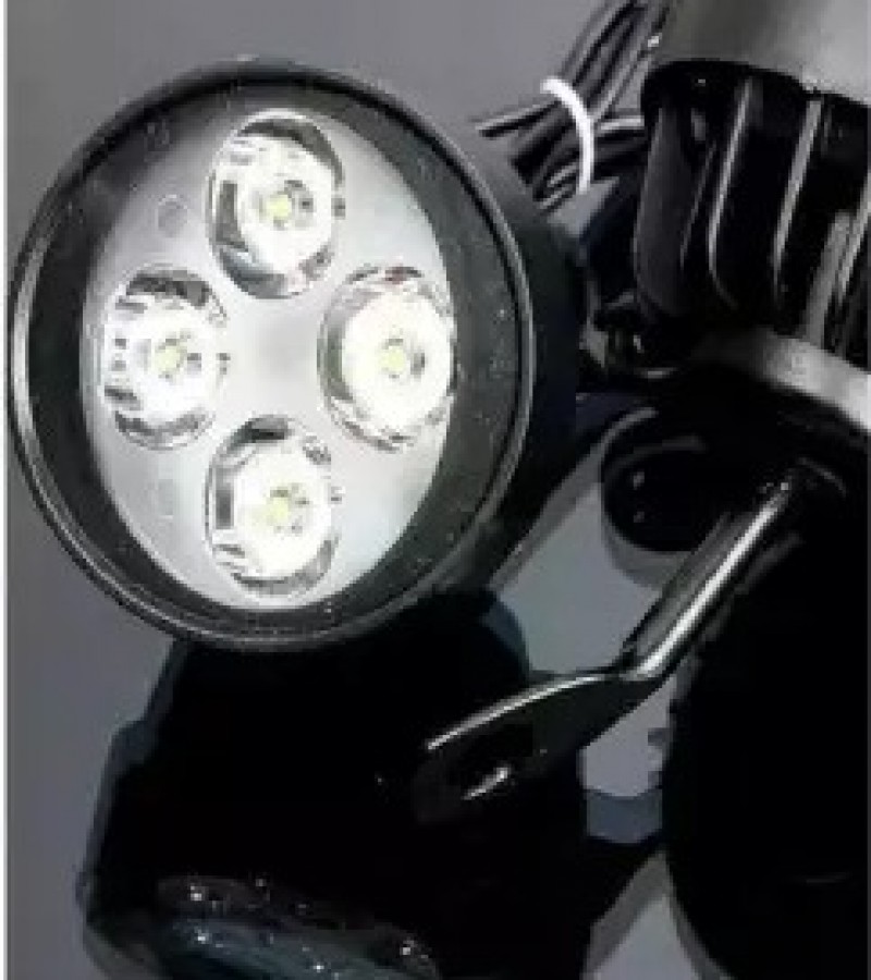 D.Light 2 PCS 12V Universal Motorcycle 4 LED Rearview Mirror Fog Light