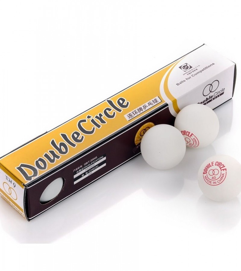Double Circle Table Tennis Ball Ping Pong Ball 40mm - Pack of 6