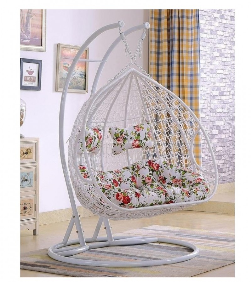 Double Seater Hanging Swing Chair – Modern Jhoola – White Color