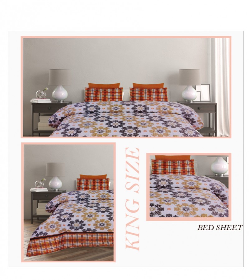 Dynasty King Size Bed Sheet with 2 x Pillow covers | King size double bed sheet