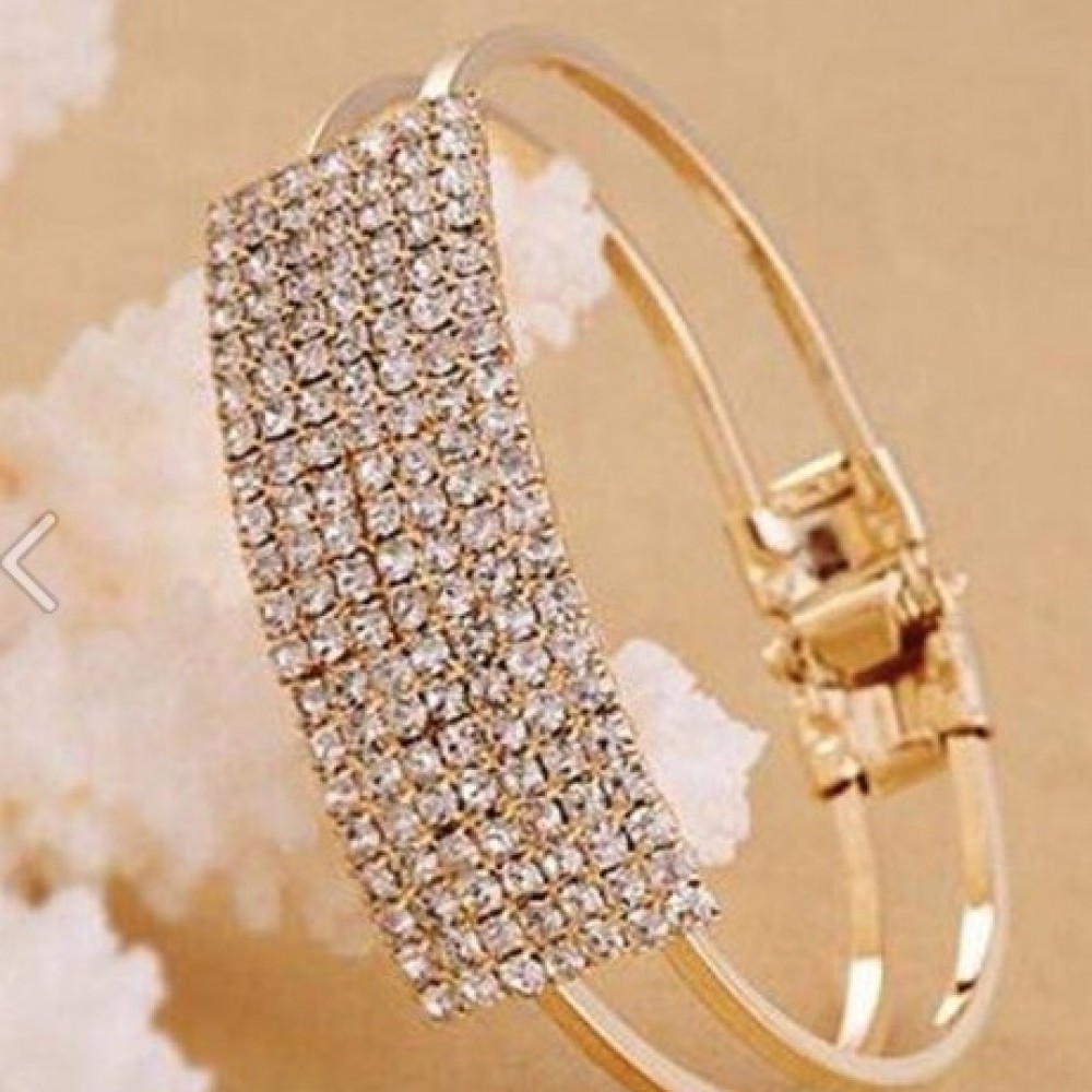 Elegant Crystal Cuff Wristband Bracelet