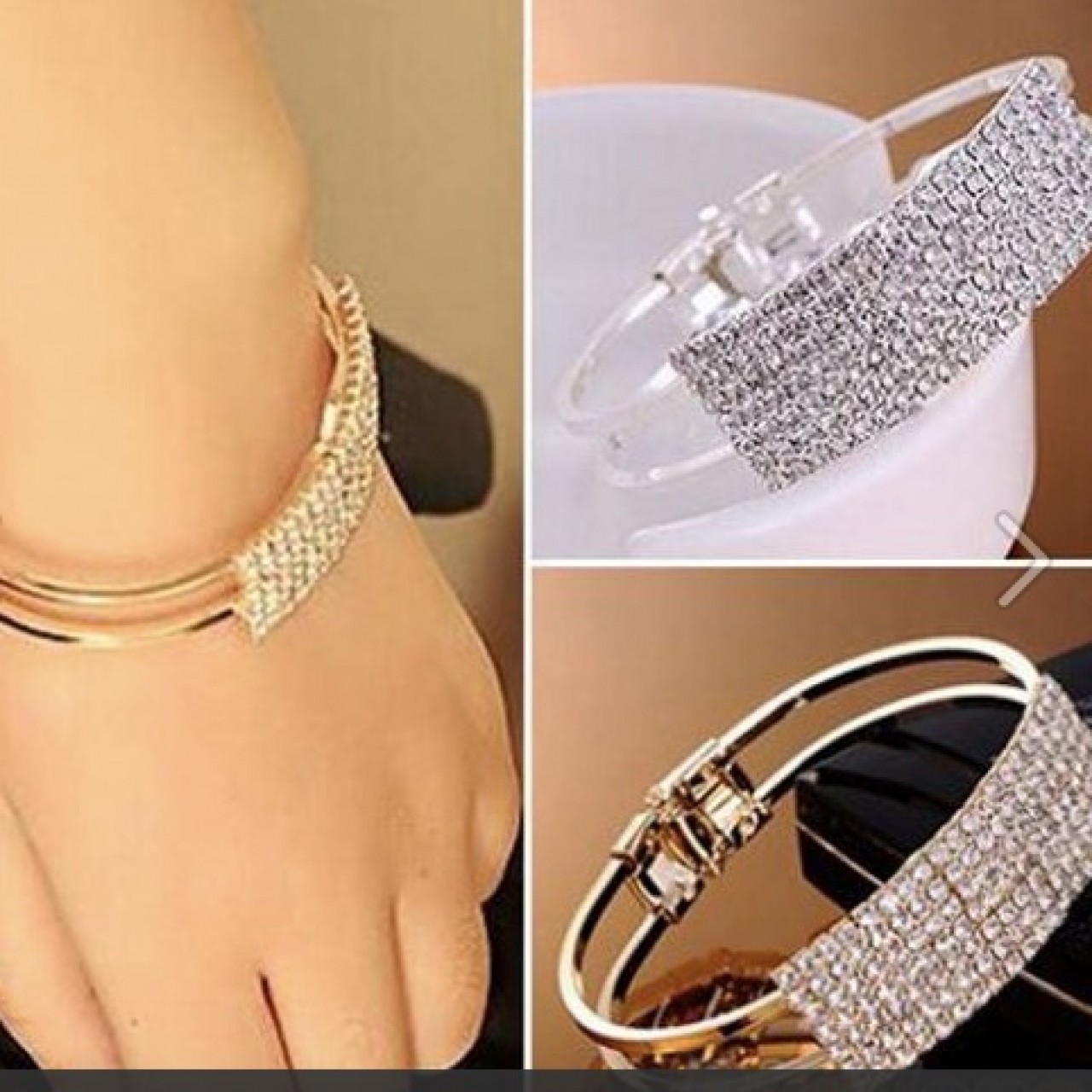 Elegant Crystal Cuff Wristband Bracelet