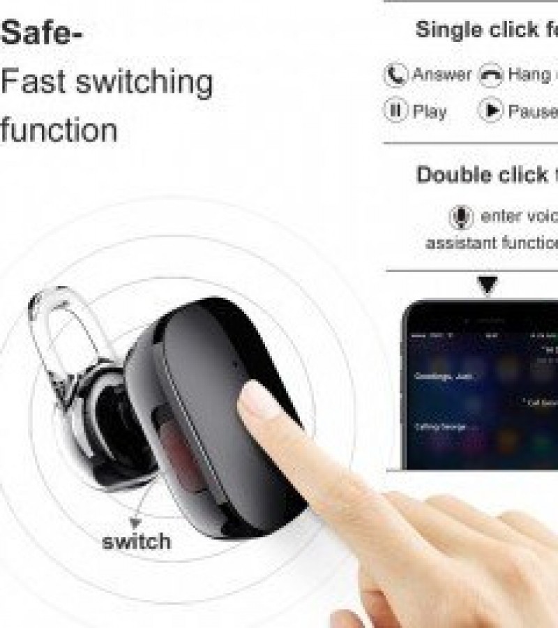 Encok A02 Wireless Bluetooth - Connect with 2 mobiles - Headset Headphone with Mic 4.1