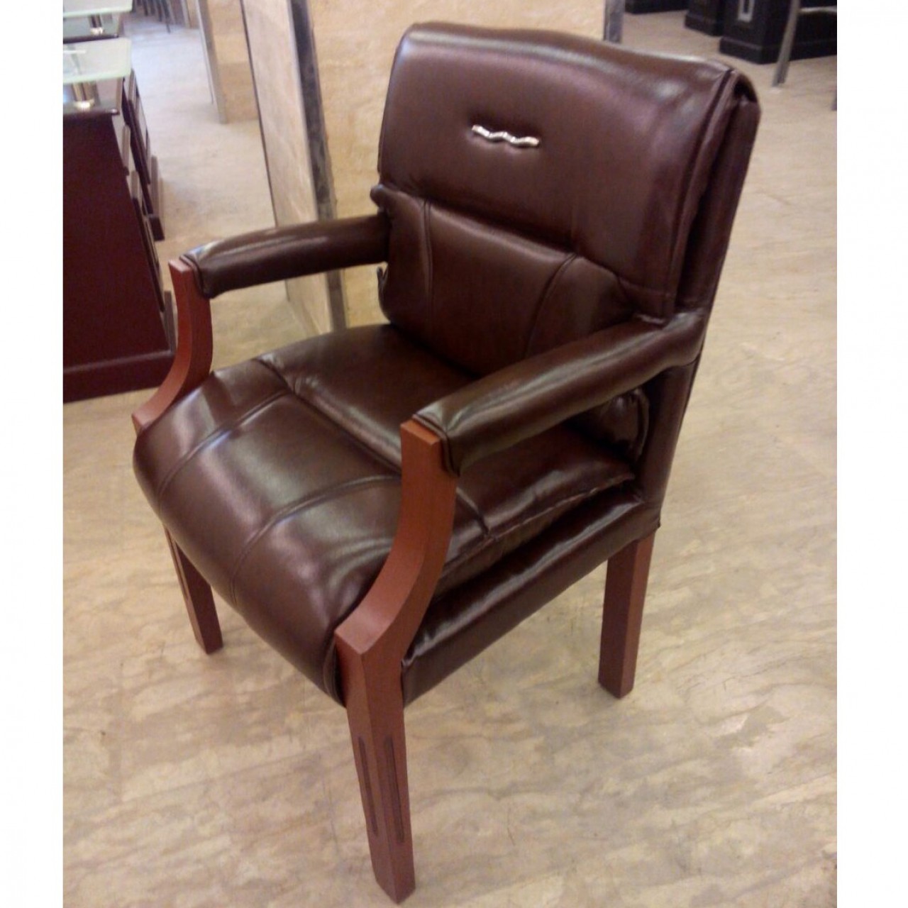 Executive Wooden Chair - Imported Leather & Foam