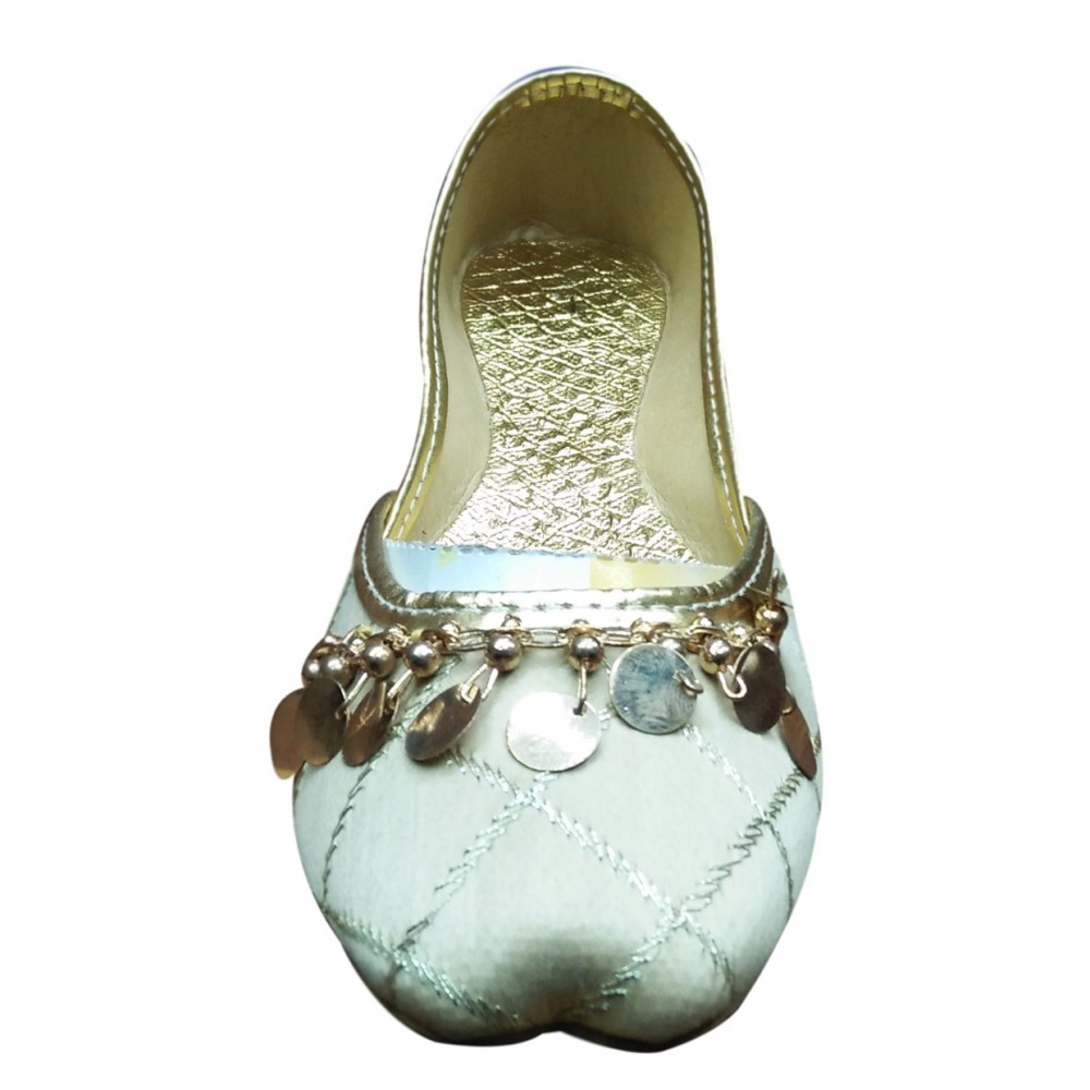Fancy & Beautiful Broach Khussa Shoes For Women - Skin - 8