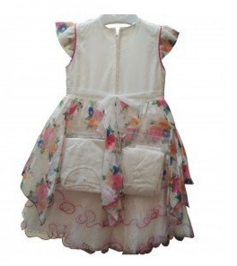 Fancy Frock With Inner Tights For Little Girls - 4 To 7 Years