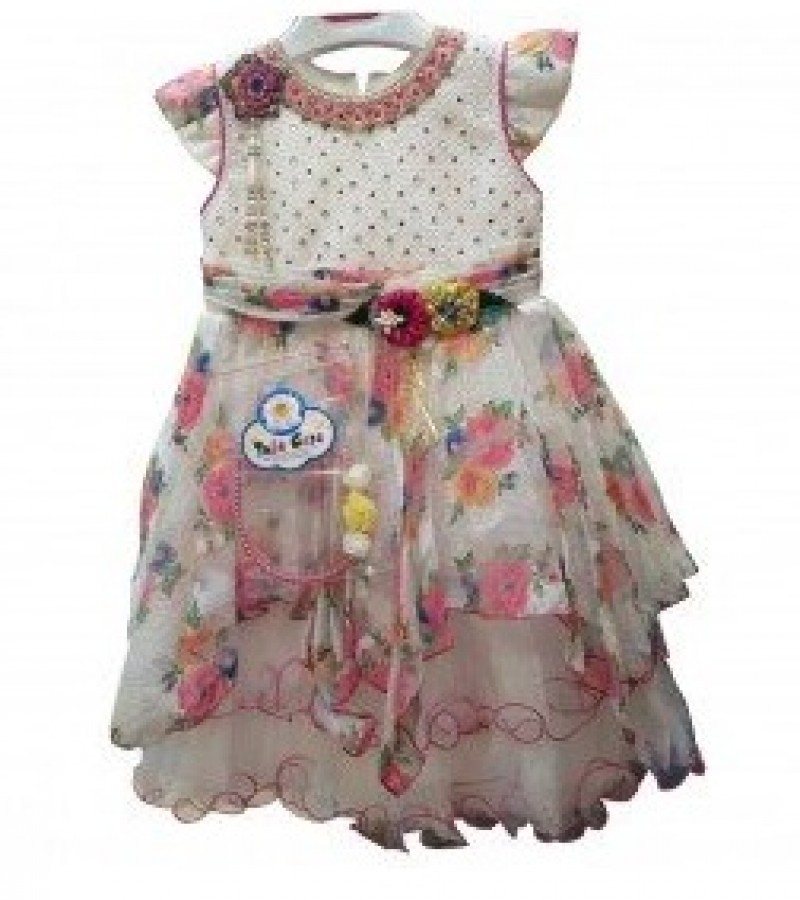 Fancy Frock With Inner Tights For Little Girls - 4 To 7 Years