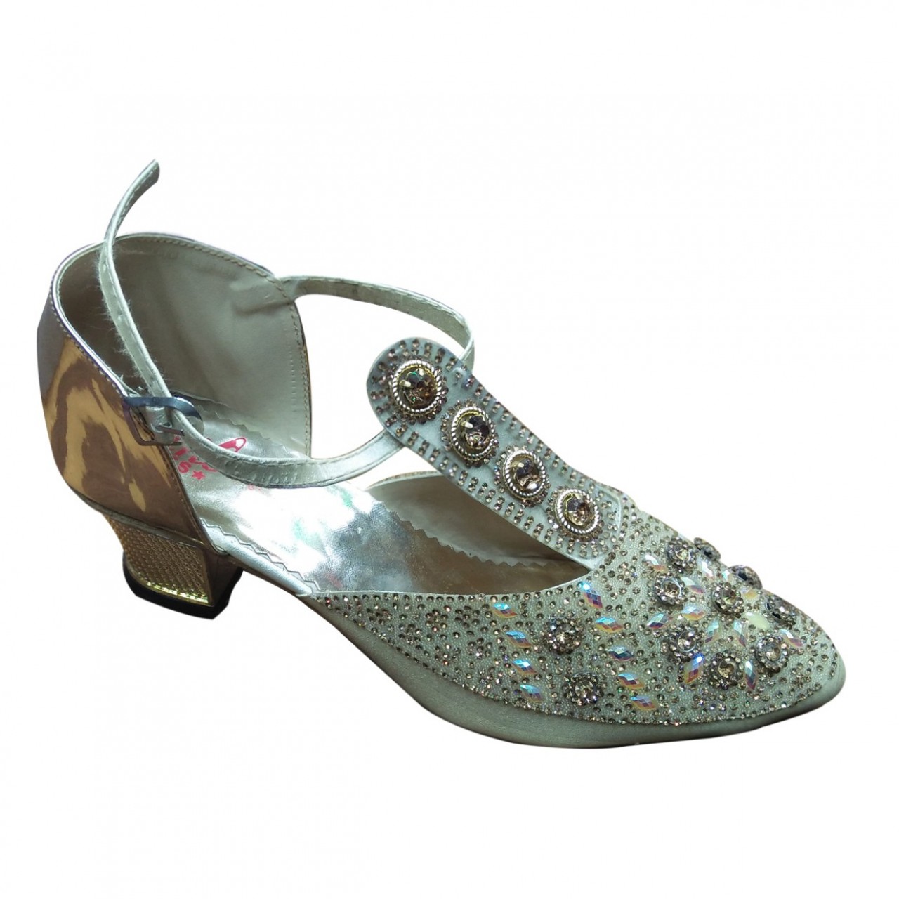 Fancy Partywear Shoes For Women With Pearls & Beads - Silver - 6 To 8