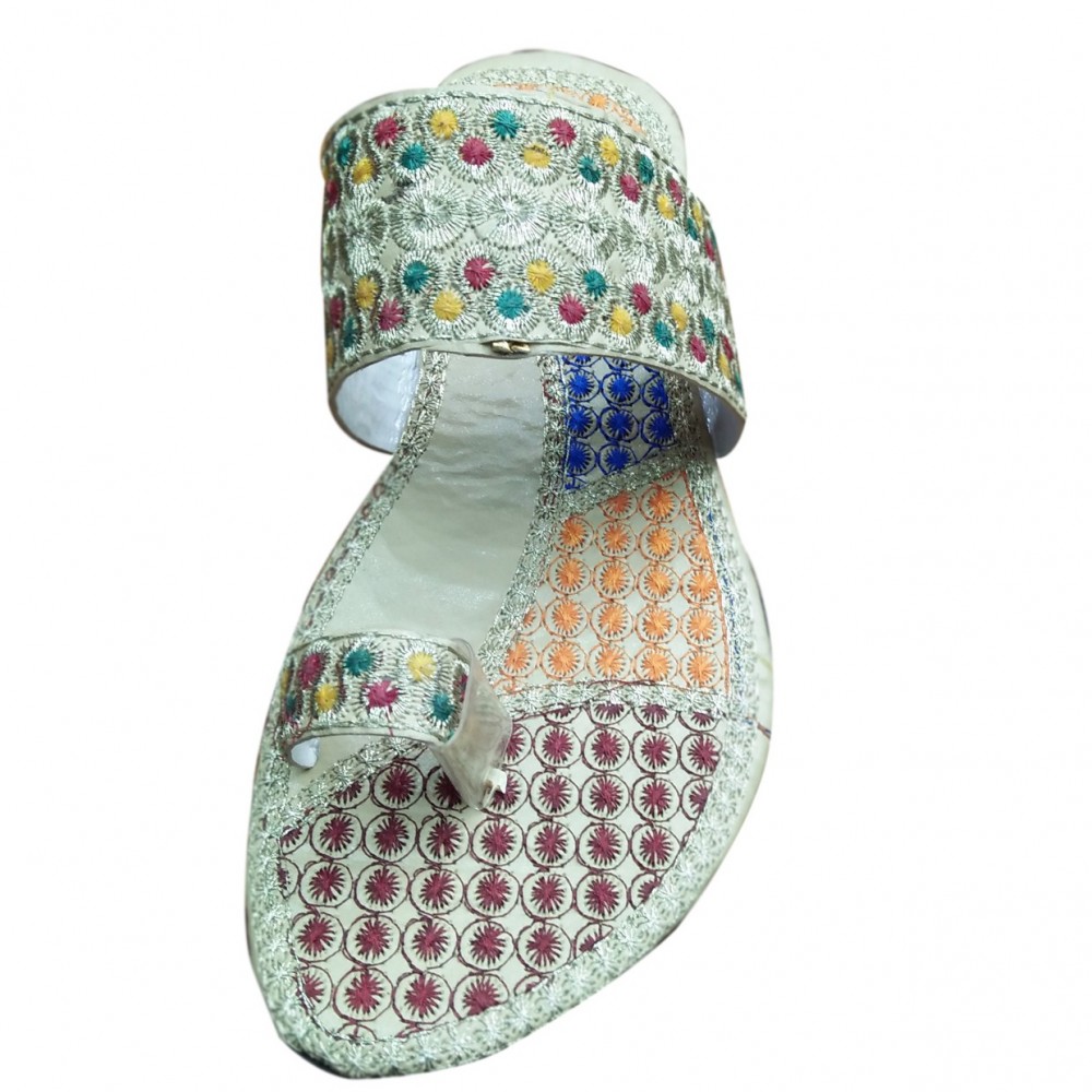 Fancy Traditional Design Thumb Shoes for Women - Multicolor - 7 To 11