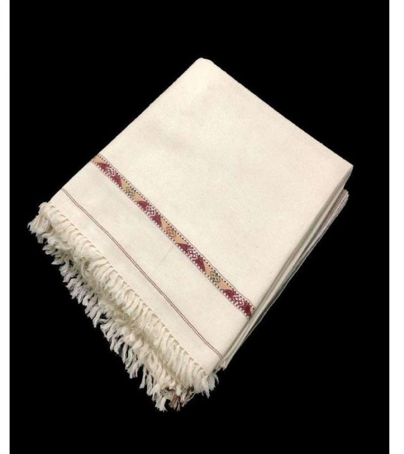 Fancy Wool Shawl For Men (White)