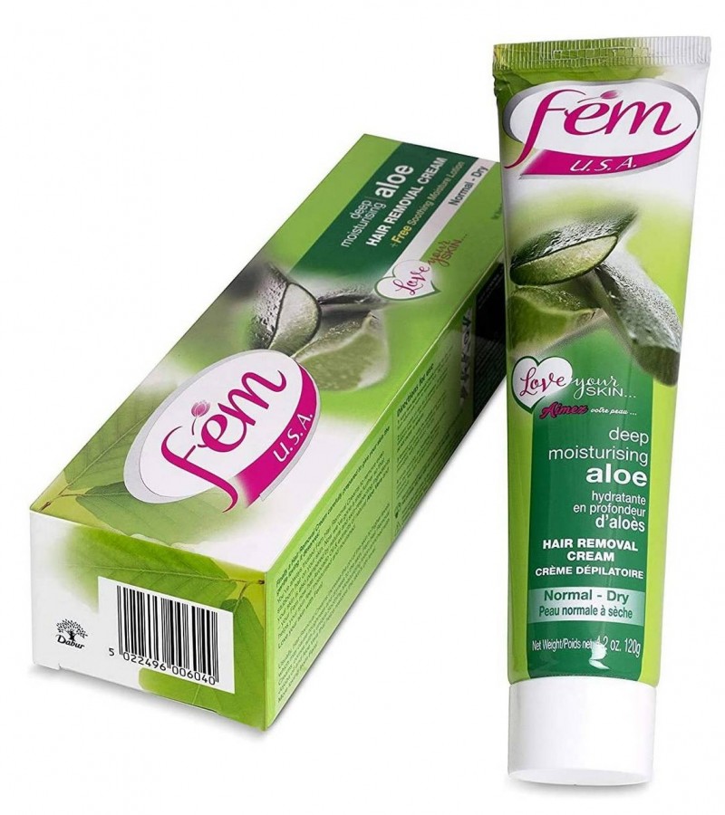 Fem Hair Removal Cream 120 ML With Free Smoothing Lotion Aloe Vera
