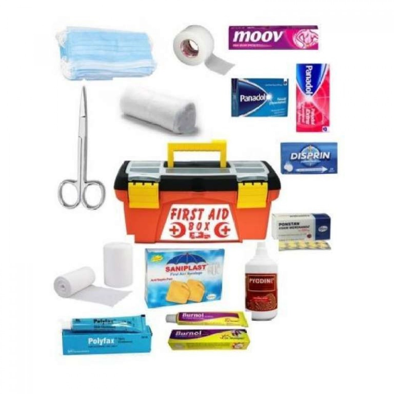 First Aid Box with medical items-Medium
