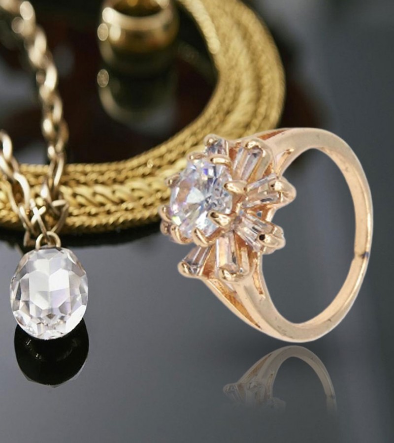 Flower Crystal Stone Ring For Women
