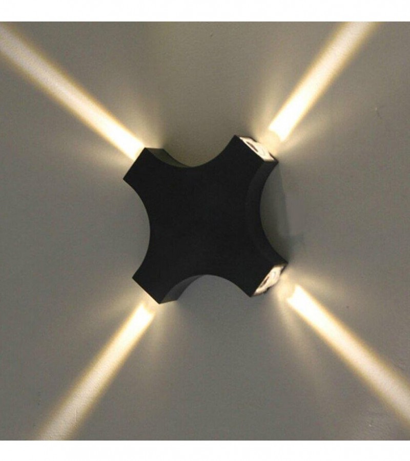 Four (4) Way Cross Shape Waterproof Wall Light/ Cross Shape Outdoor/Indoor Waterproof Wall Light