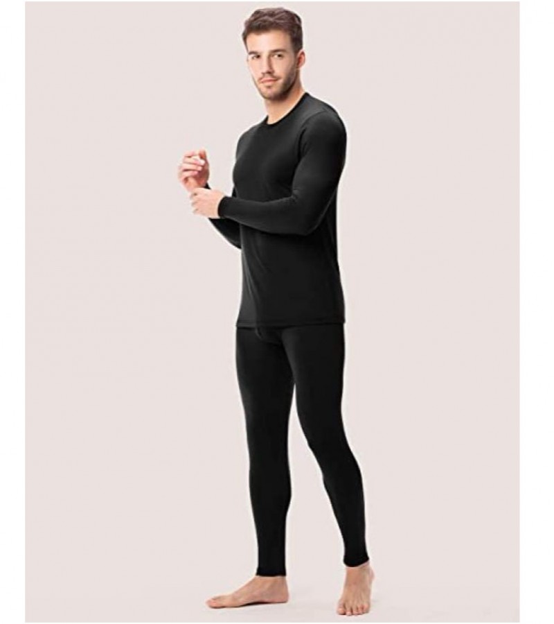 Full Body Fleece Thermal Underwear Inner Long Sleeve Shirts Pants Set for Men
