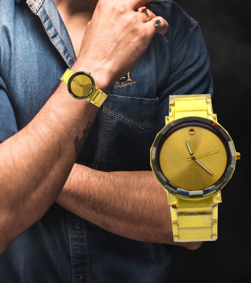 Fully Covered Golden Watch For Men