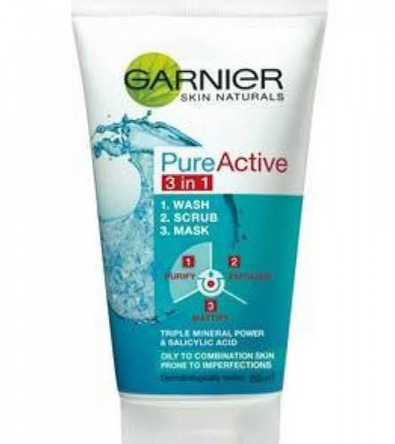 Garnier Face wash 3 in 1 wash scrub mask