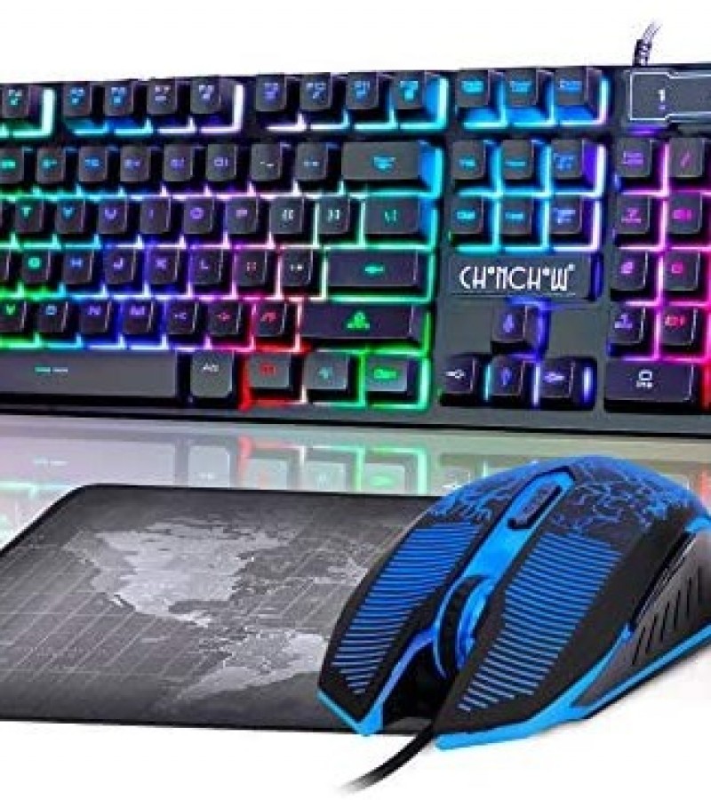 GK48 Combo Wired Gaming mouse and keyboard Multicolor with software for PC Laptop games