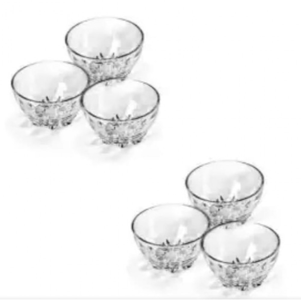 Glass Bowl Set - Pack of 6 - Victoria ( Transparent)
