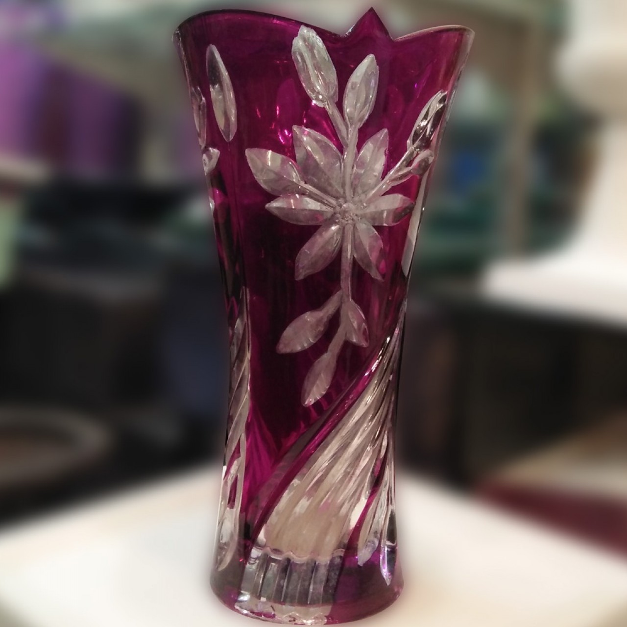 Glass Vase Guldaan For Office & Home Decoration