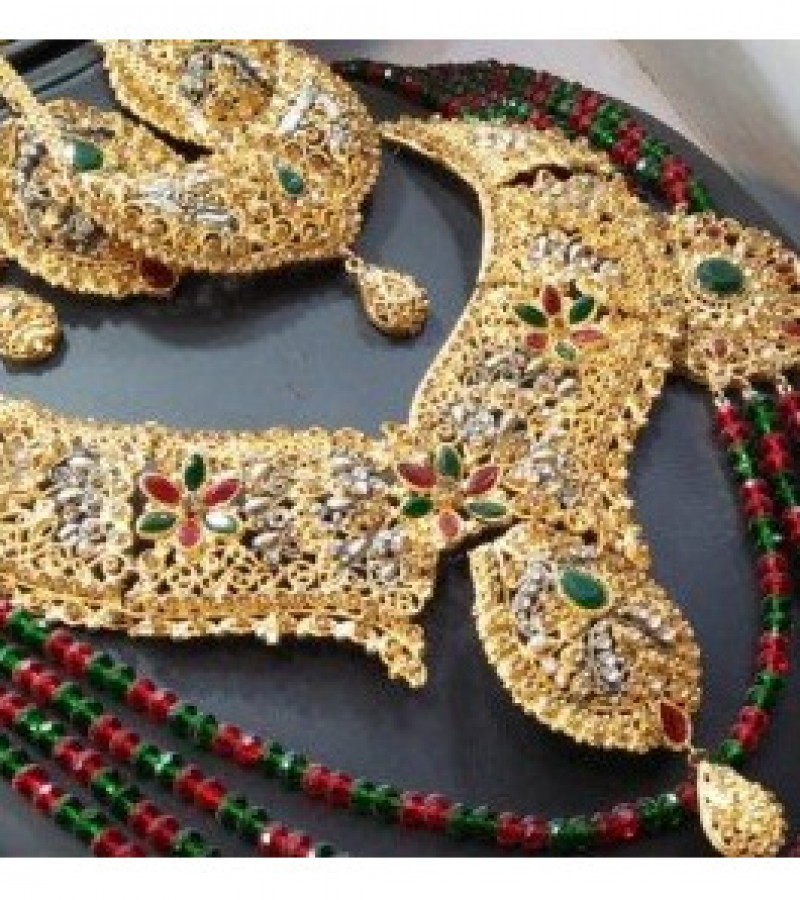 Golden Mala, Earrings, Matha Pati, Necklace, Bindiya & Jhoomer Jewelry Set - Casting Material