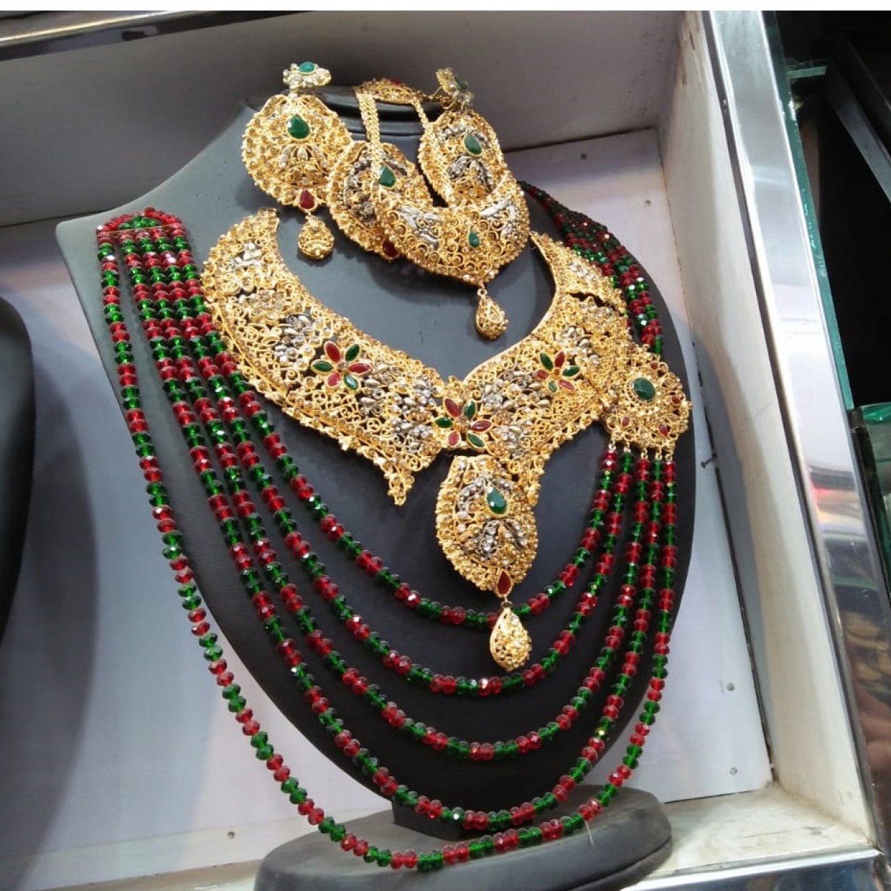 Golden Mala, Earrings, Matha Pati, Necklace, Bindiya & Jhoomer Jewelry Set - Casting Material