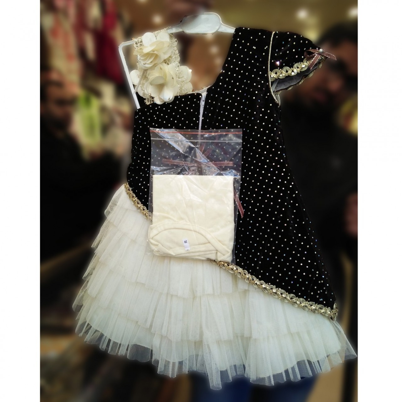Gorgeous Velvet Frock With Inner Tights For Little Girls - 1 To 3 Years﻿