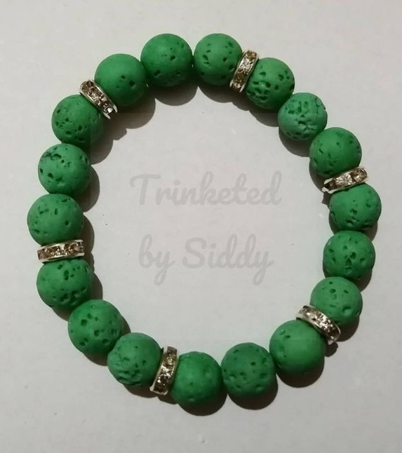 Green Lava/Volcanic Beads Bracelet