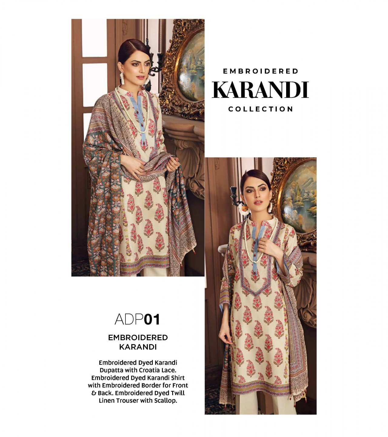 Gul Ahmed 3 PC Unstitched Digital Printed Karandi Suit ADP-01
