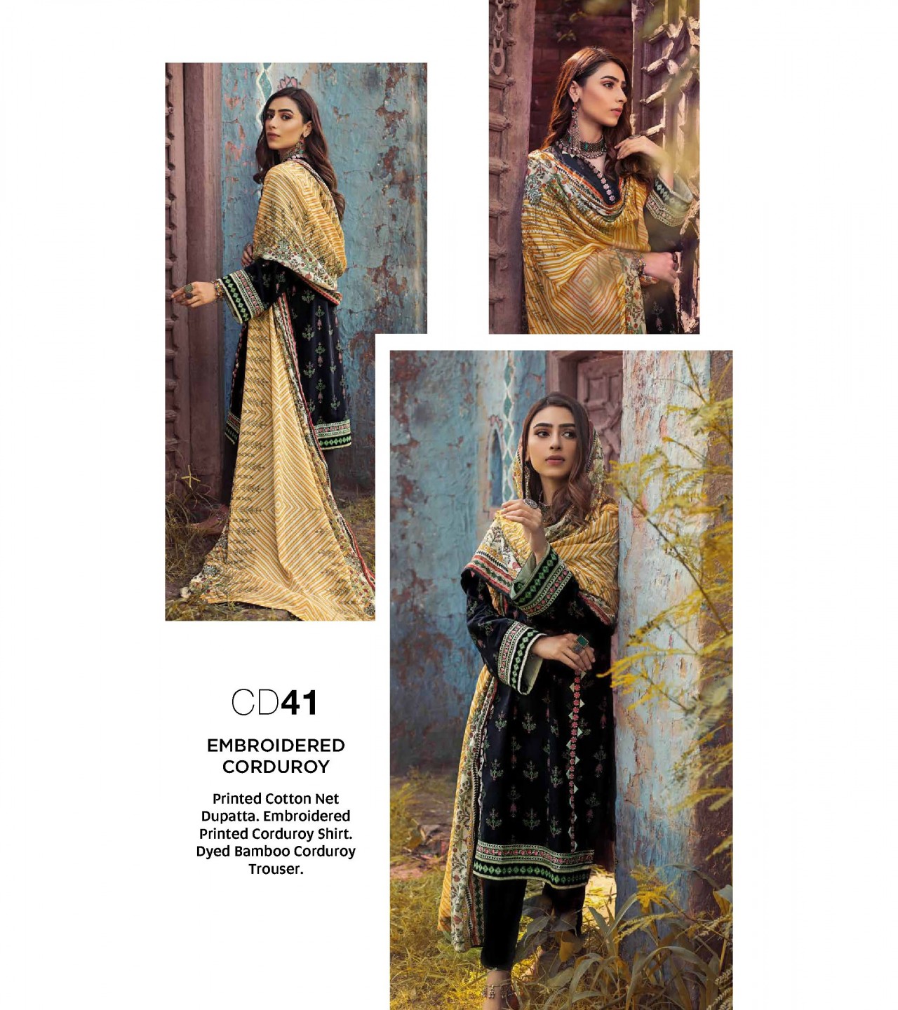 Gul Ahmed 3 PC Unstitched Embroidered Suit with Cotton Net Dupatta CD-41
