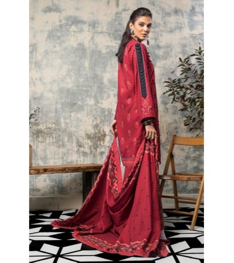 Gul Ahmed 3 PC Unstitched Khaddar Embroidered Suit K-107 A