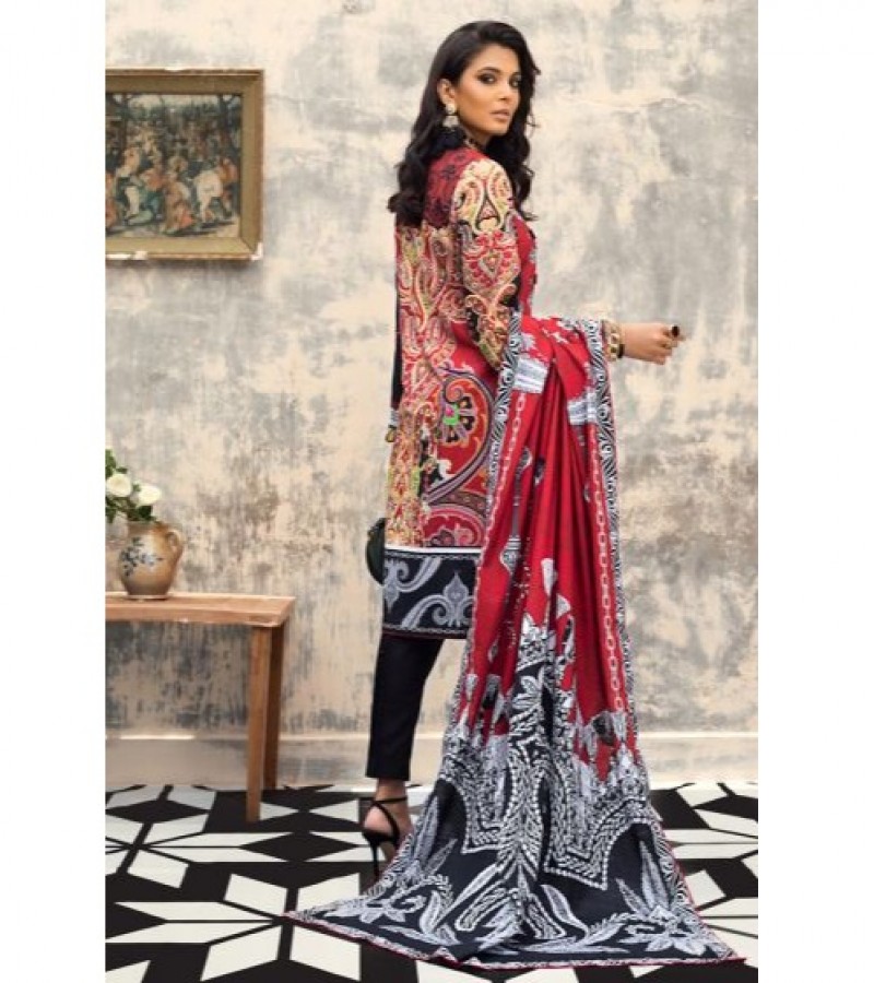 Gul Ahmed 3 PC Unstitched Khaddar Embroidered Suit K-109