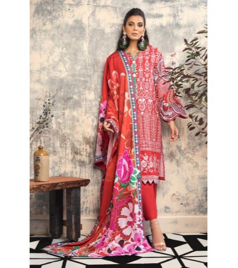 Gul Ahmed 3 PC Unstitched Khaddar Embroidered Suit K-88