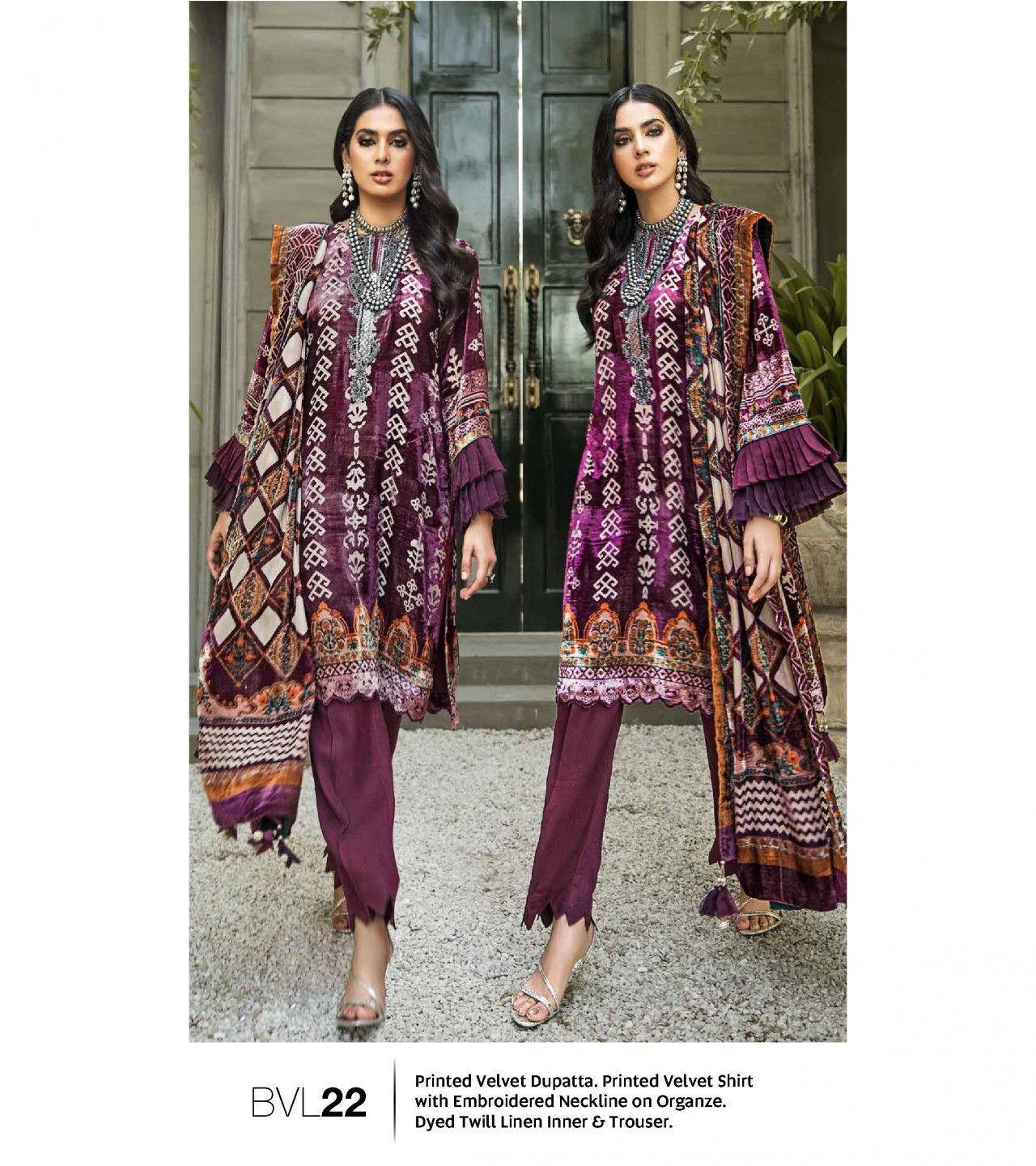 Gul Ahmed 3 PC Unstitched Printed Suit with Nylon Velvet Dupatta BVL-22