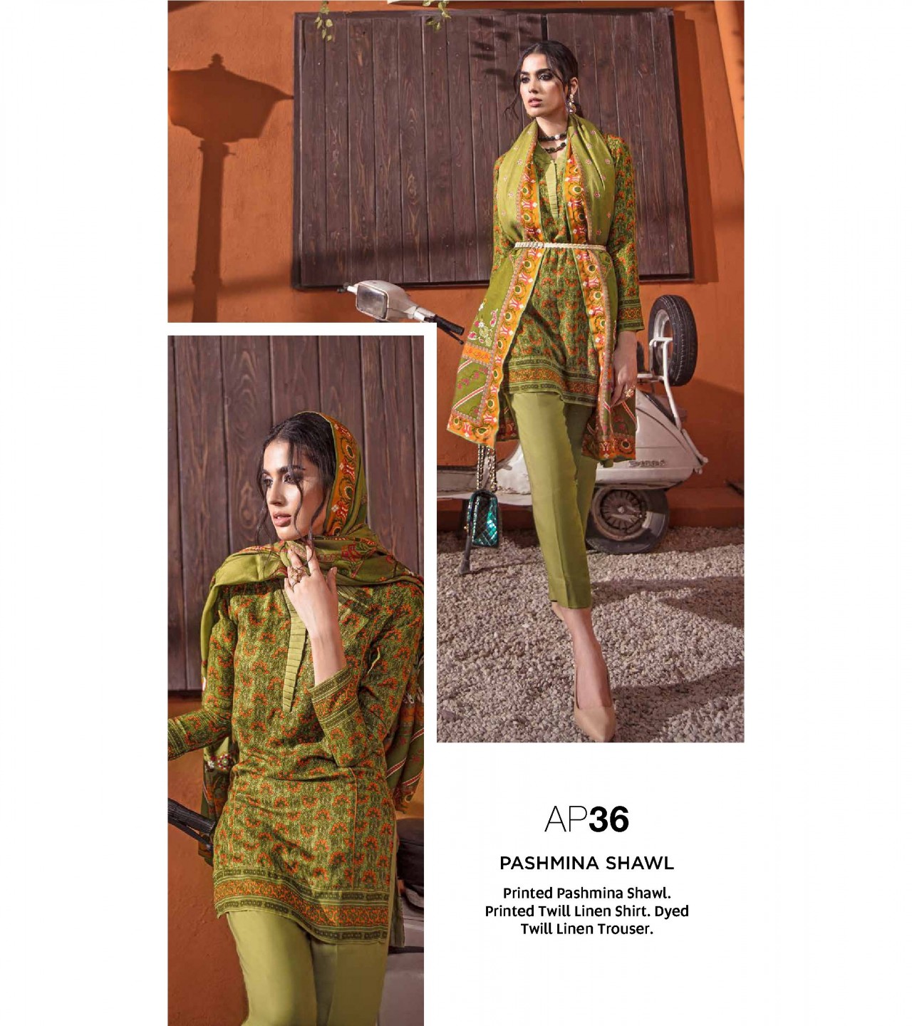 Gul Ahmed 3 PC Unstitched Twill Linen Suit with Pashmina Shawl AP-36