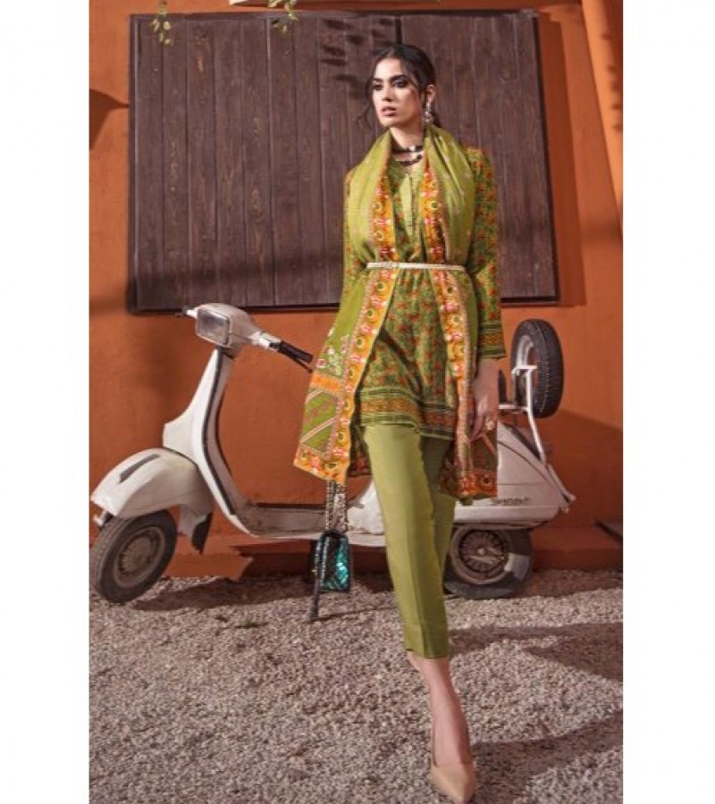 Gul Ahmed 3 PC Unstitched Twill Linen Suit with Pashmina Shawl AP-36