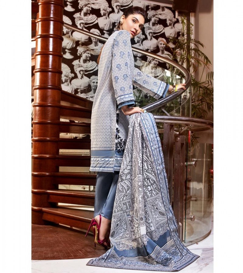 Gul ahmed 3PC Unstitched Embroidered Lawn Suit