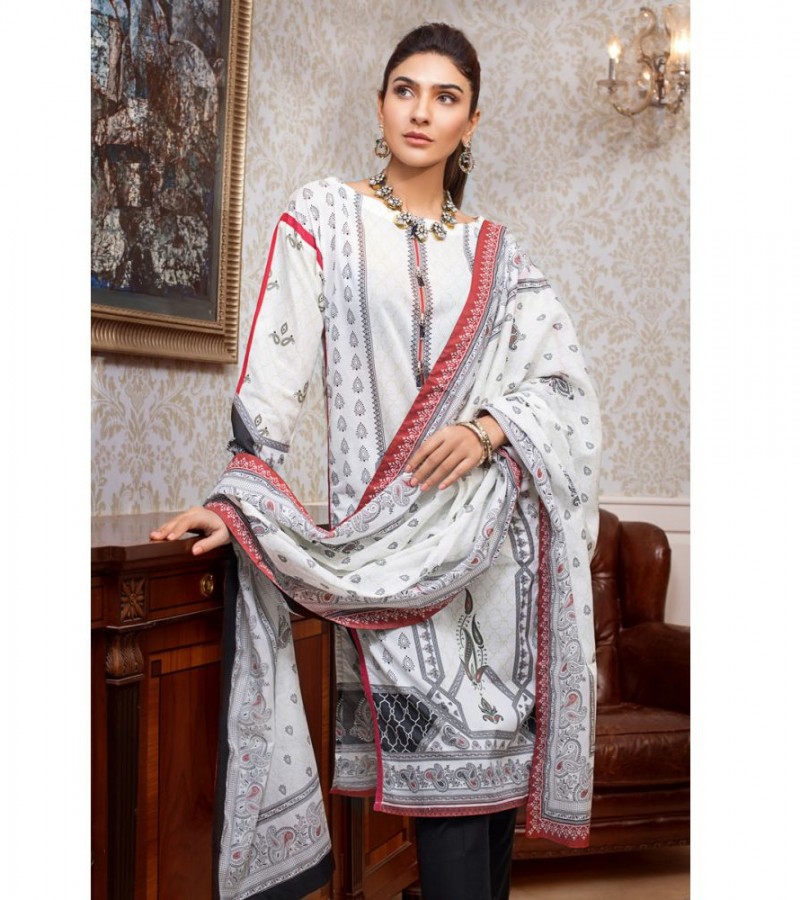 Gul Ahmed 3PC Unstitched Lawn Suit with Chiffon Dupatta