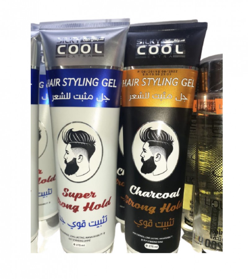 Hair GEL - Silky COOL Extra ,IMPORTED , 275 ml, Long Lasting, Outstanding Shine