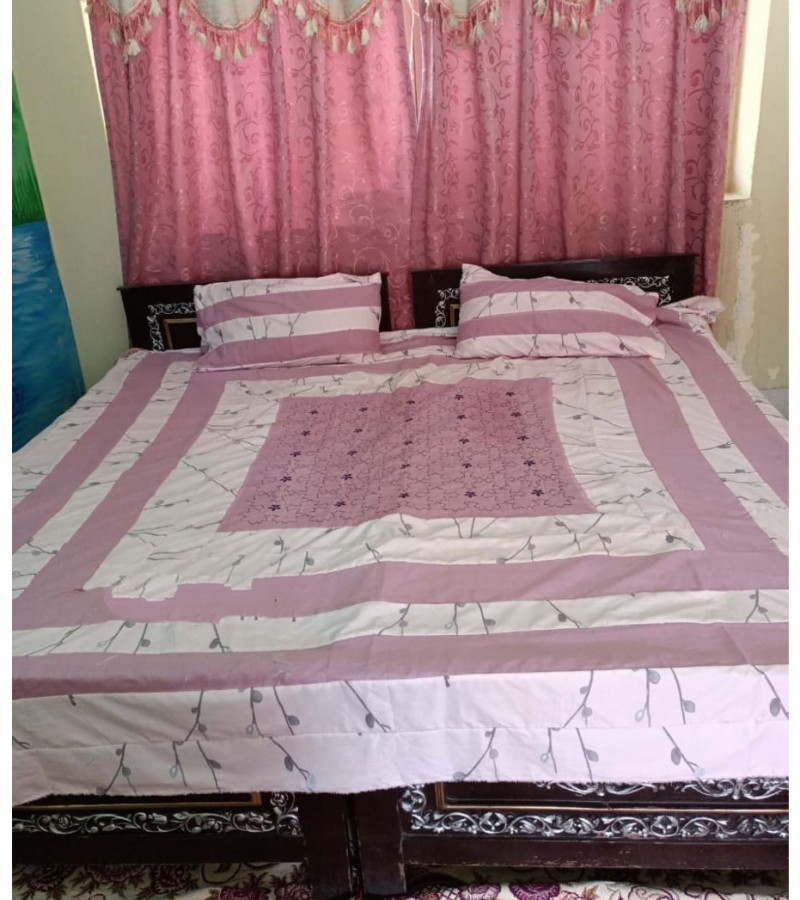 Hand made bedsheet, khaddar Bedsheet, hand embroidery bedsheet