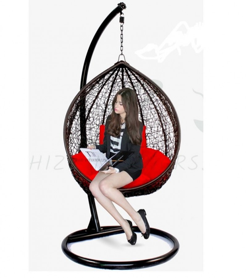 Hanging Swing Chair Adult jhoola- Egg shape Rattan Patio Swing Jhula – Rocking Wicker hammock