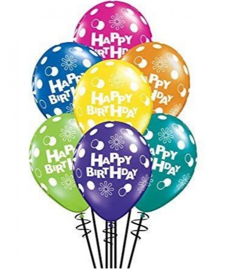 Happy Birthday Letter Printed Latex Balloons Multicolor Colorful Birthday Party Decoration Balloons