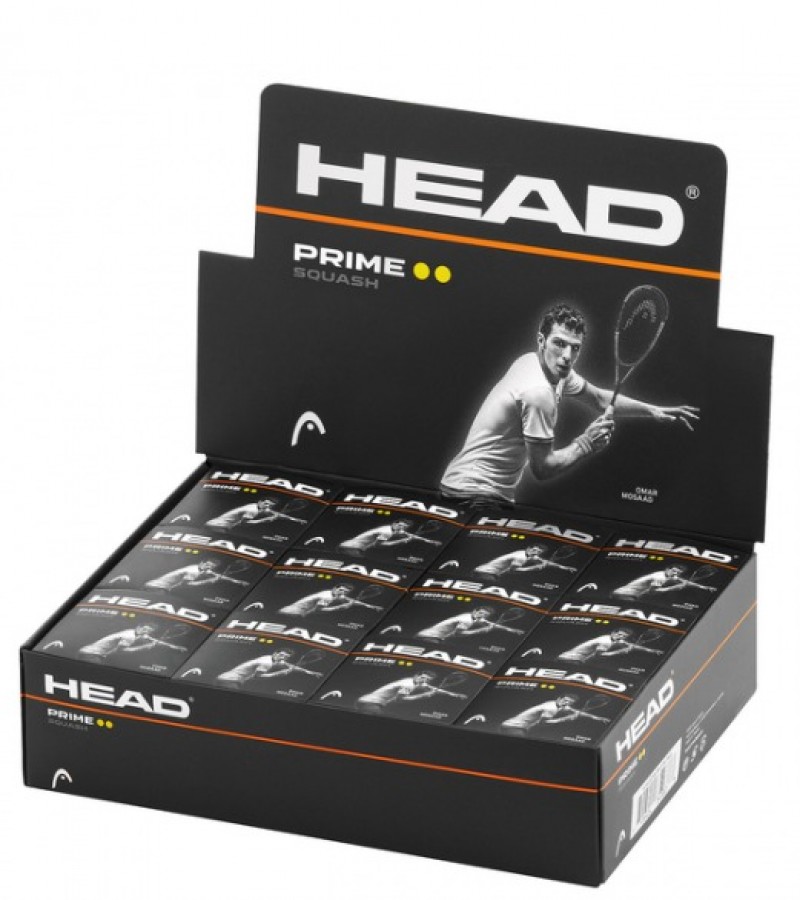 HEAD PRIME SQUASH BALL DOUBLE DOT-YELLOW