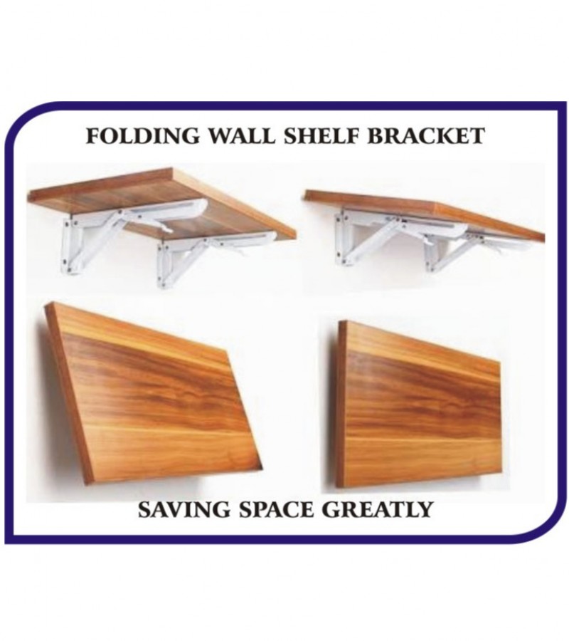 Heavy Duty Wall Mounted Folding Wooden Shelf Rack Board Brackets