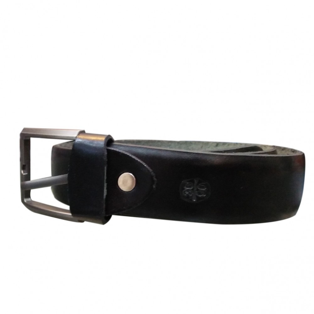 High Quality Black Leather Belt With Silver Buckle For Men