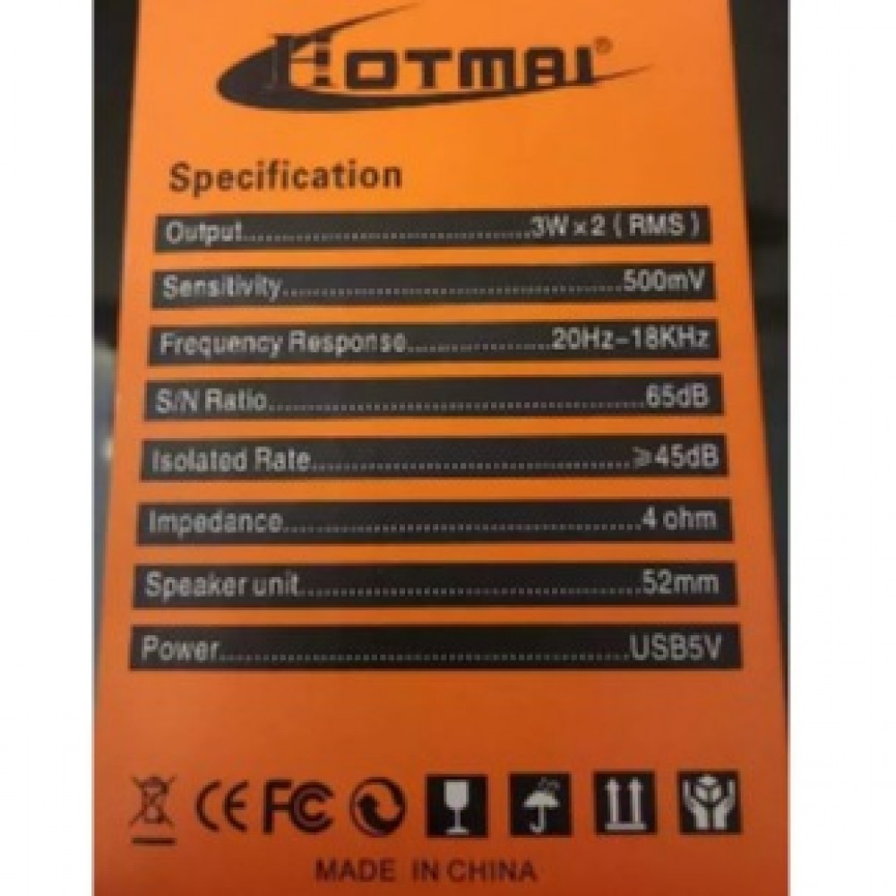 HotMai HT-208 Portable Multimedia Speakers for Laptops & Mobiles
